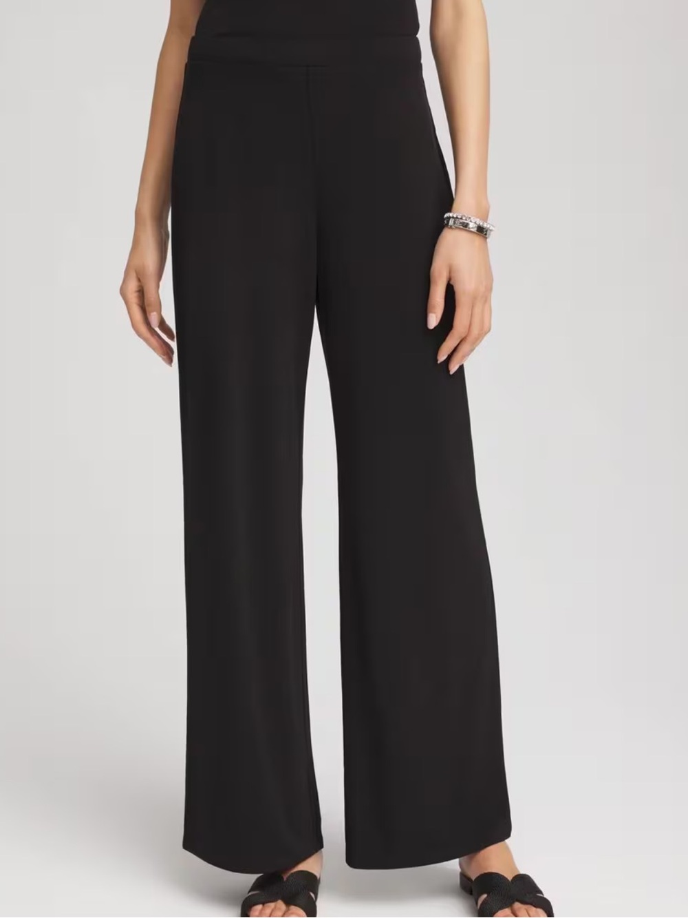 Chico's travelers slight sheer Black Wide-Leg Pants 7